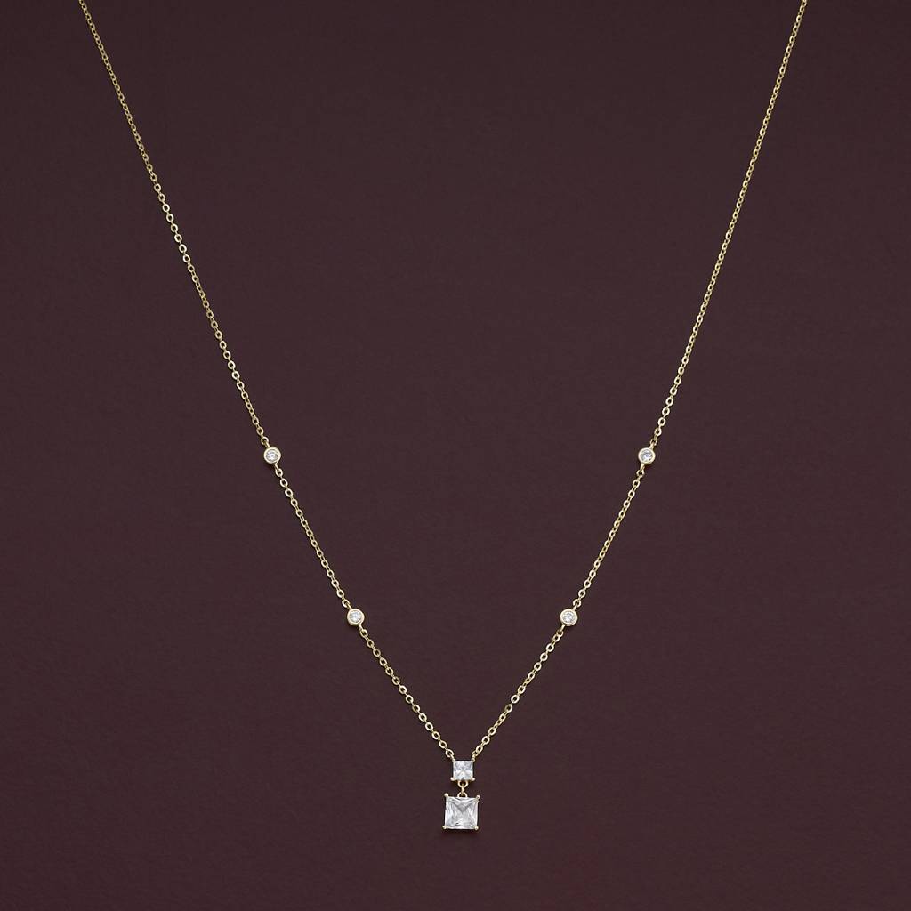 Kushal'S Fashion Jewellery White Gold-Plated Zircon Party 92.5 Sterling Silver Pendant Chain-180783 : 432068
