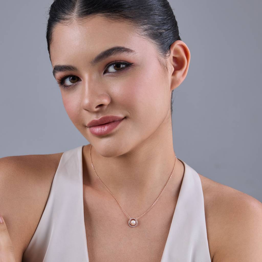 Kushal'S Fashion Jewellery Pearl Gold-Plated Party Zircon Necklace- 441701 : 441701