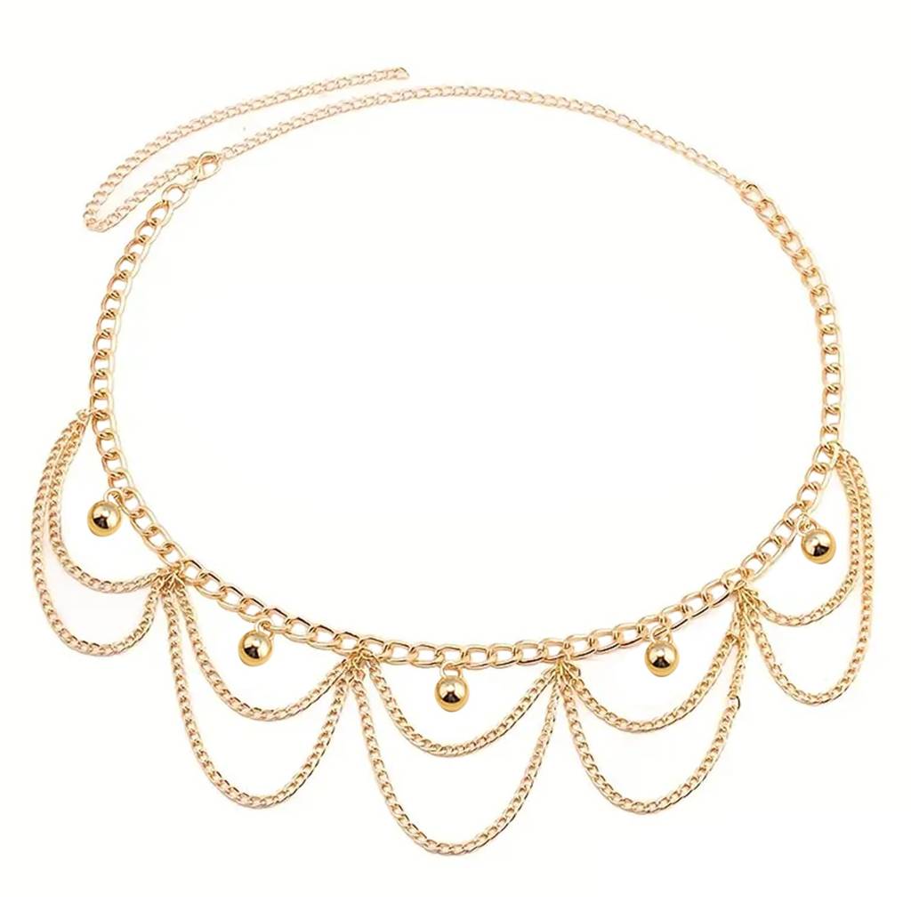 Gold Plated Body Chain Kamarbandh Belly Waist Chain Dress Belt Chain Summer Beach Jewellery For Women : PX8BCH007G