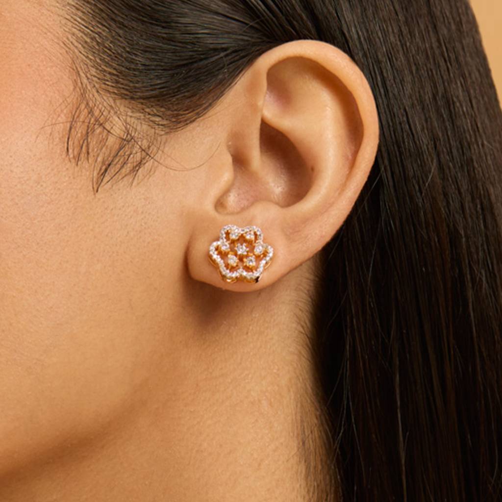 White Rhodium-Plated Party Zircon Studs-179942 : 430289