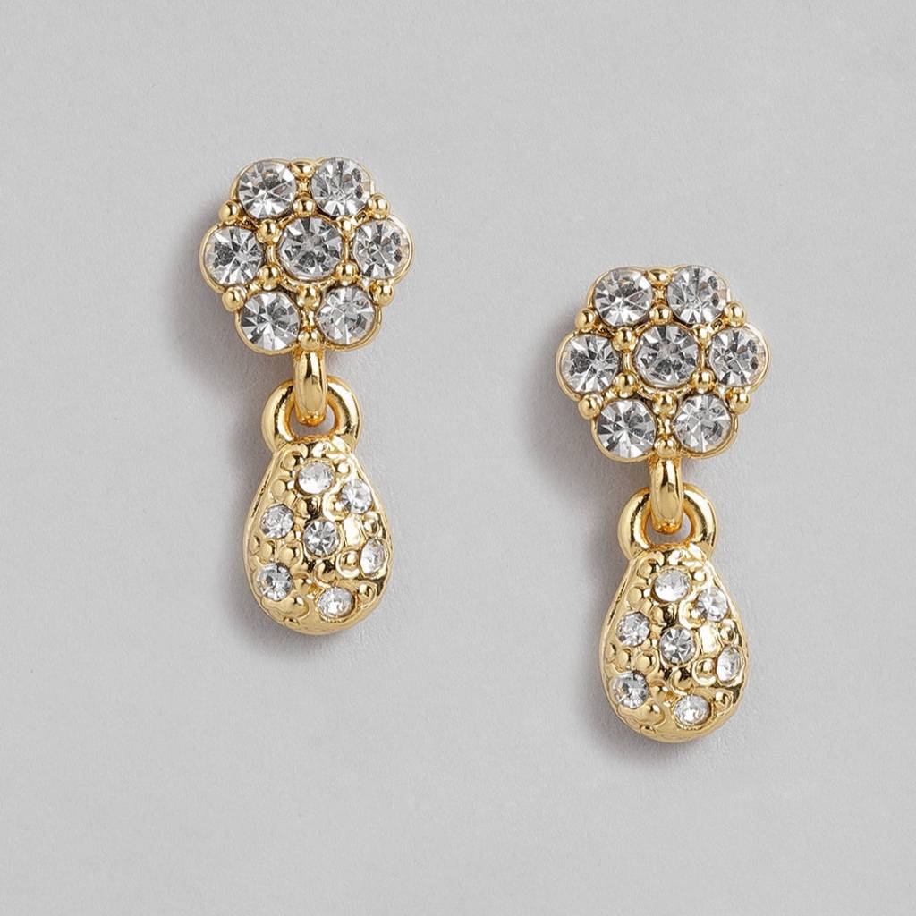 Estele Gold Plated Flower Designer Double Line Mangalsutra Necklace Set For Women : EMS14080075NKER
