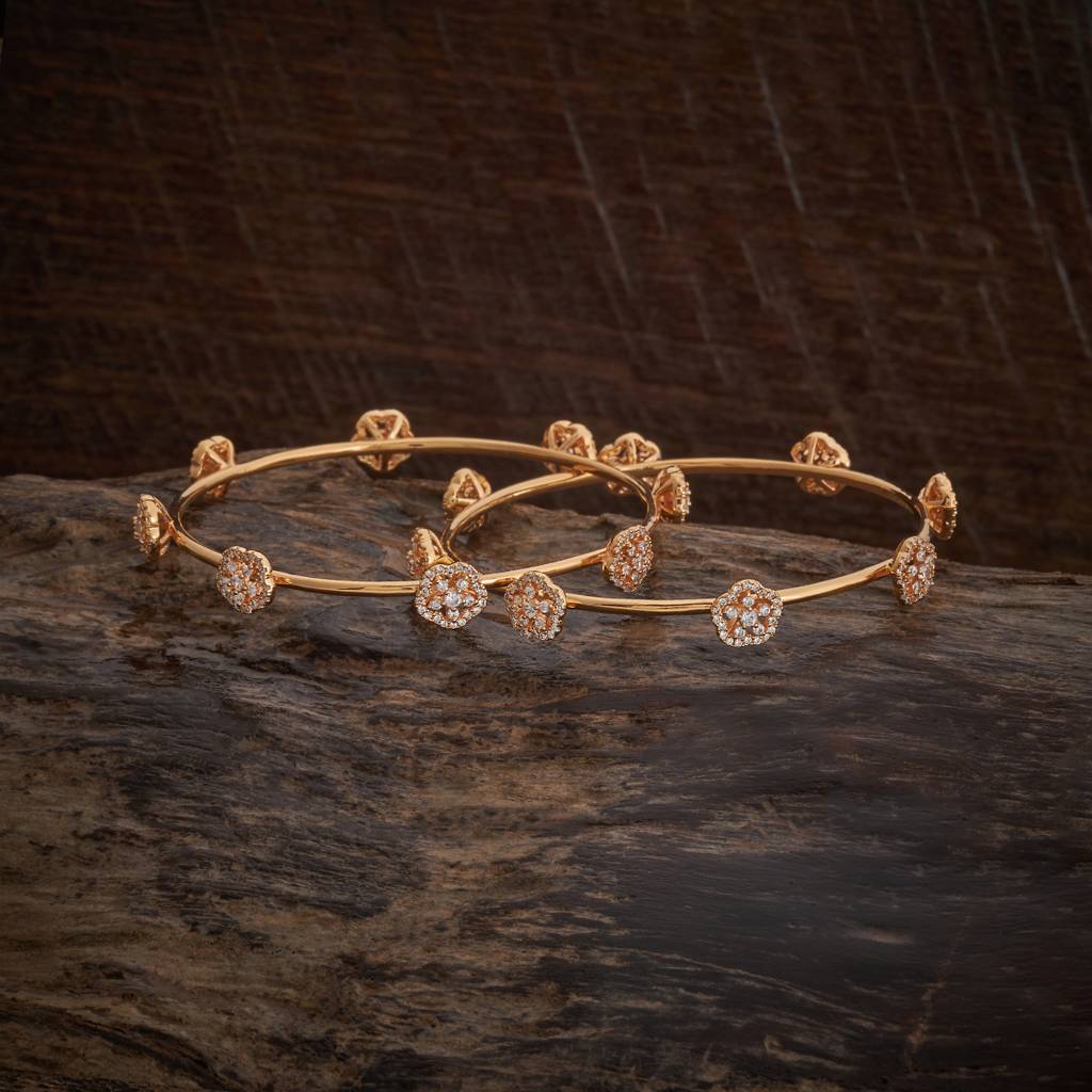 Kushal'S Fashion Jewellery White Gold-Plated Party Zircon Bangle-182789 : 436394
