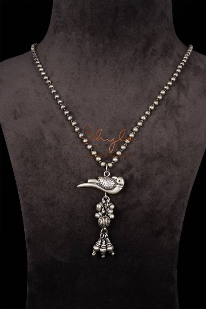 Anvaya Parrot Ghughri Ball Chain Necklace : SN1115