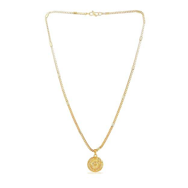 Gehena By Estele Fashion Jewelry Floral Pendant Necklace For Women: Gold Plated Timeless Floral Designer P : OSAK022-IGPENDANT
