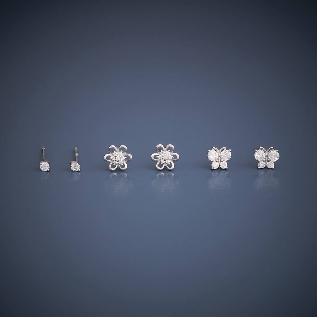 Kushal'S Fashion Jewellery  Plated Party 92.5 Sterling Silver Studs-164477 : 395374