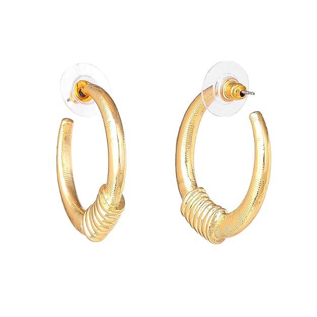Gold Plated Timeless Luxurious Contemporary Half Hoop Earrings For Girls : 206702-2NIGER