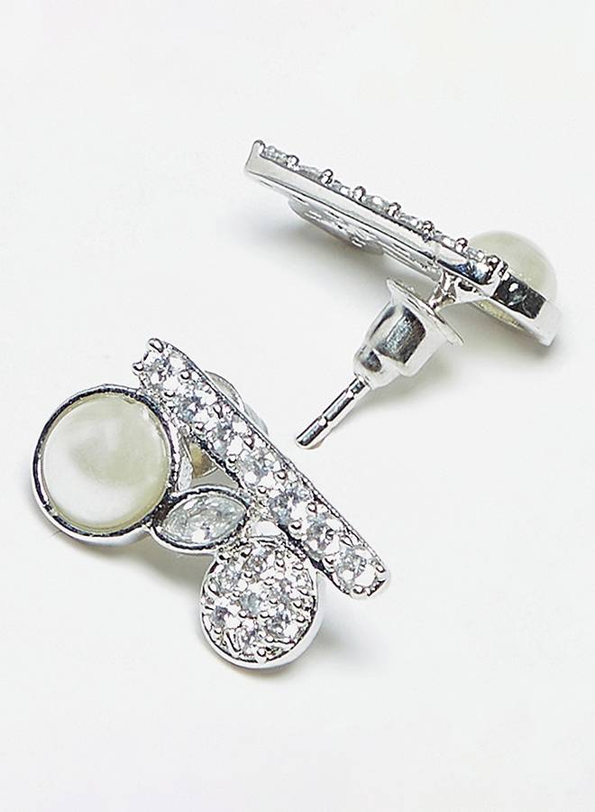 Pearly Whites Pendant Set Glittering With Cz Sparkles : 8905124451023