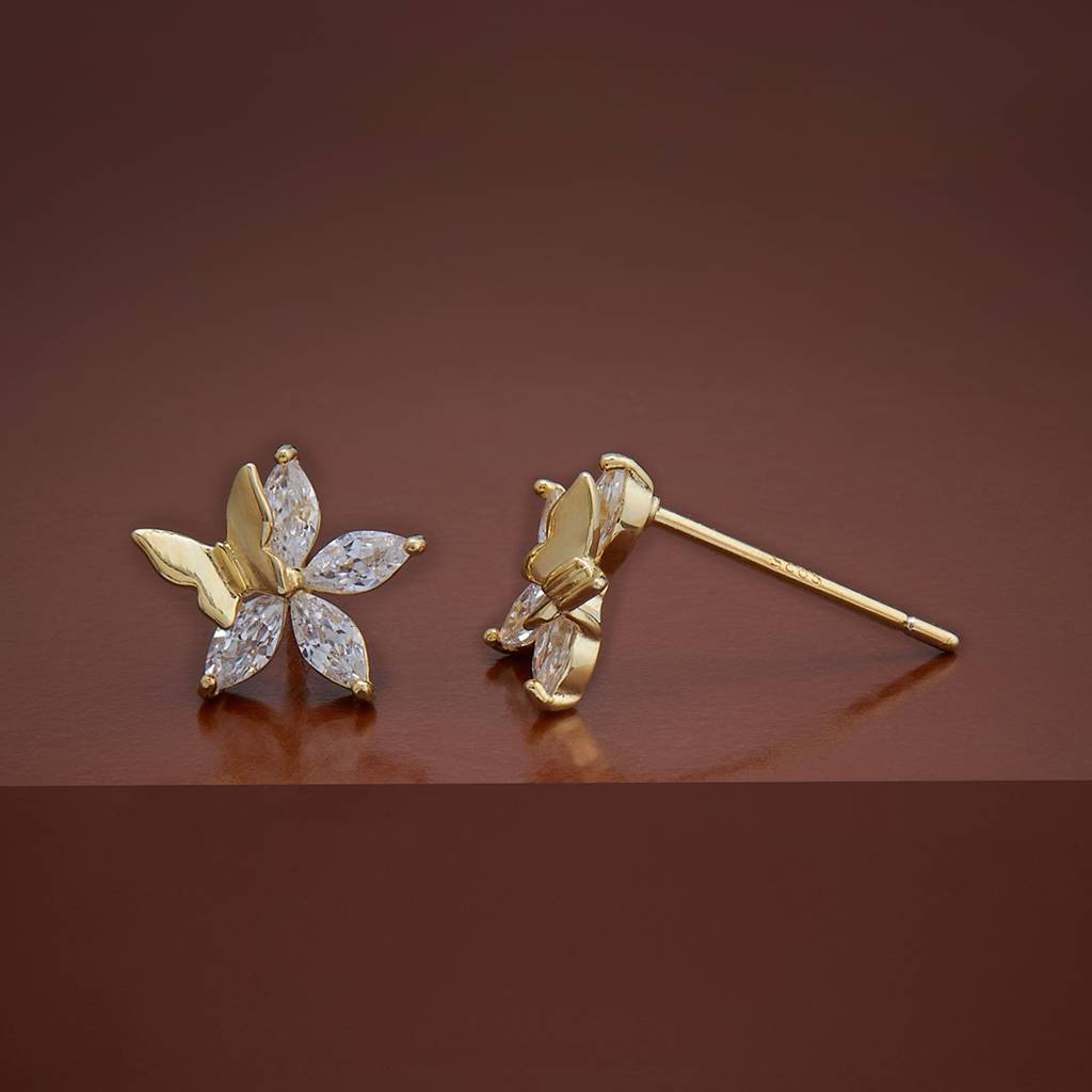 Kushal'S Fashion Jewellery White Gold-Plated Party 92.5 Pure Silver Studs-405675 : 405675