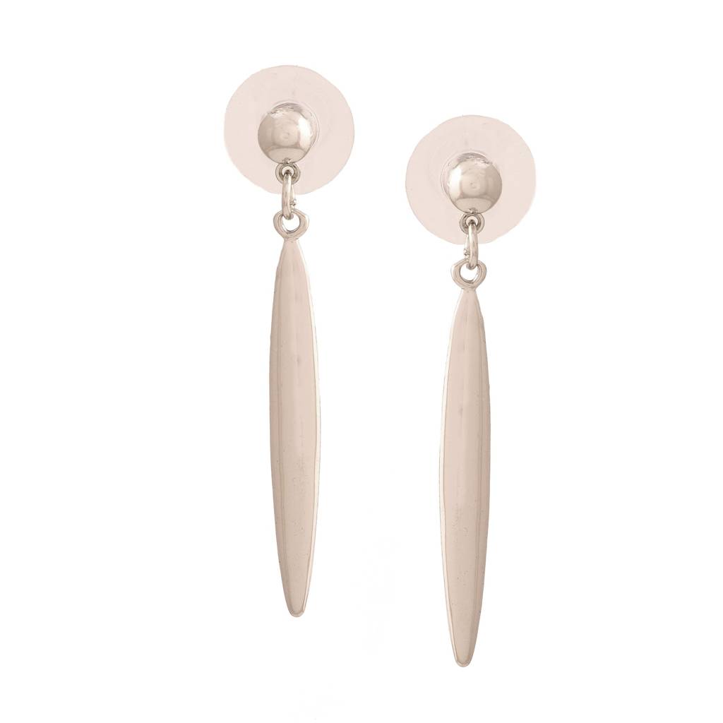 Estele Rhodium Plated Cone Designer Dangle Earrings For Women : 329705ER