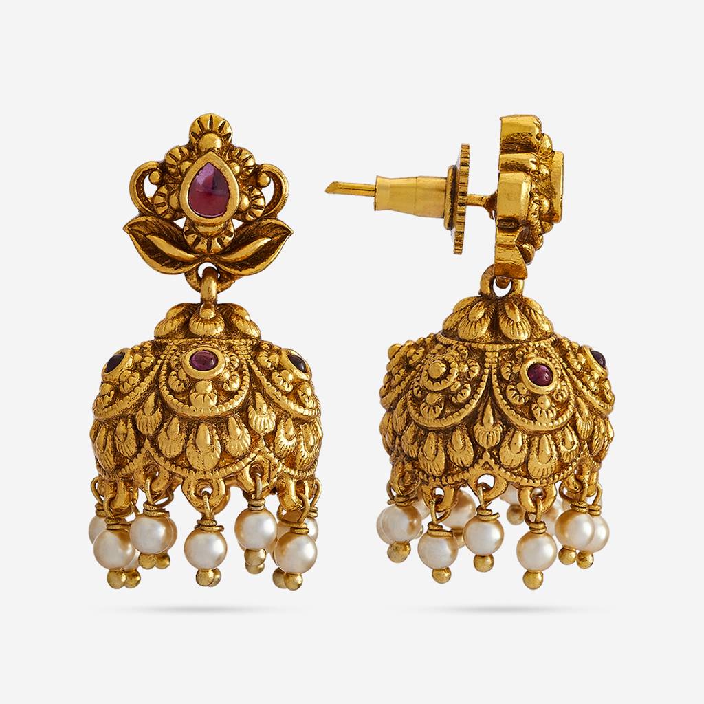 Kushal'S Fashion Jewellery Plated Ethnic Antique Jhumkas-185671 : 442856