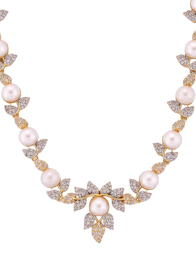 Sparkling Elegance Regal Radiance Pearl Necklace Set : 8905124529241