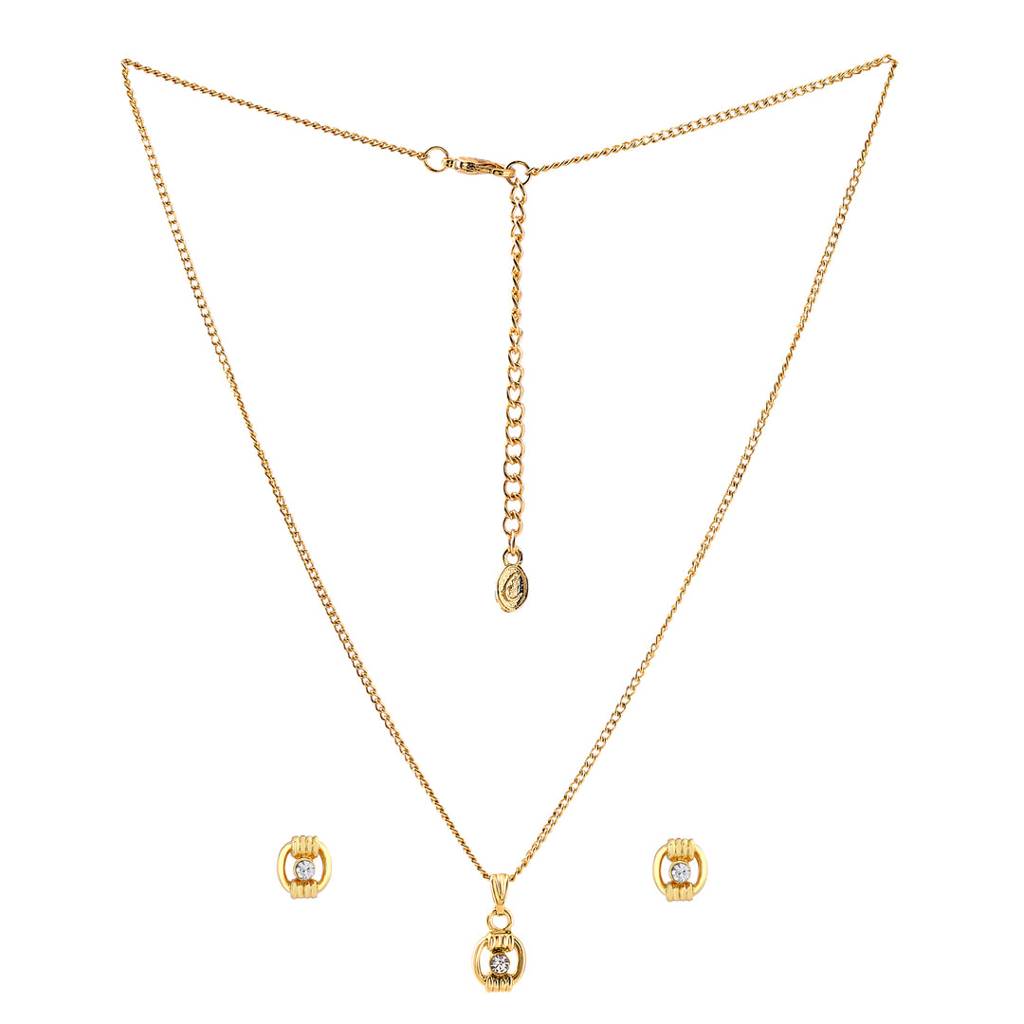 Estele Gold Plated Trendy And Fancy Pendant Set For Women : 9306NKER