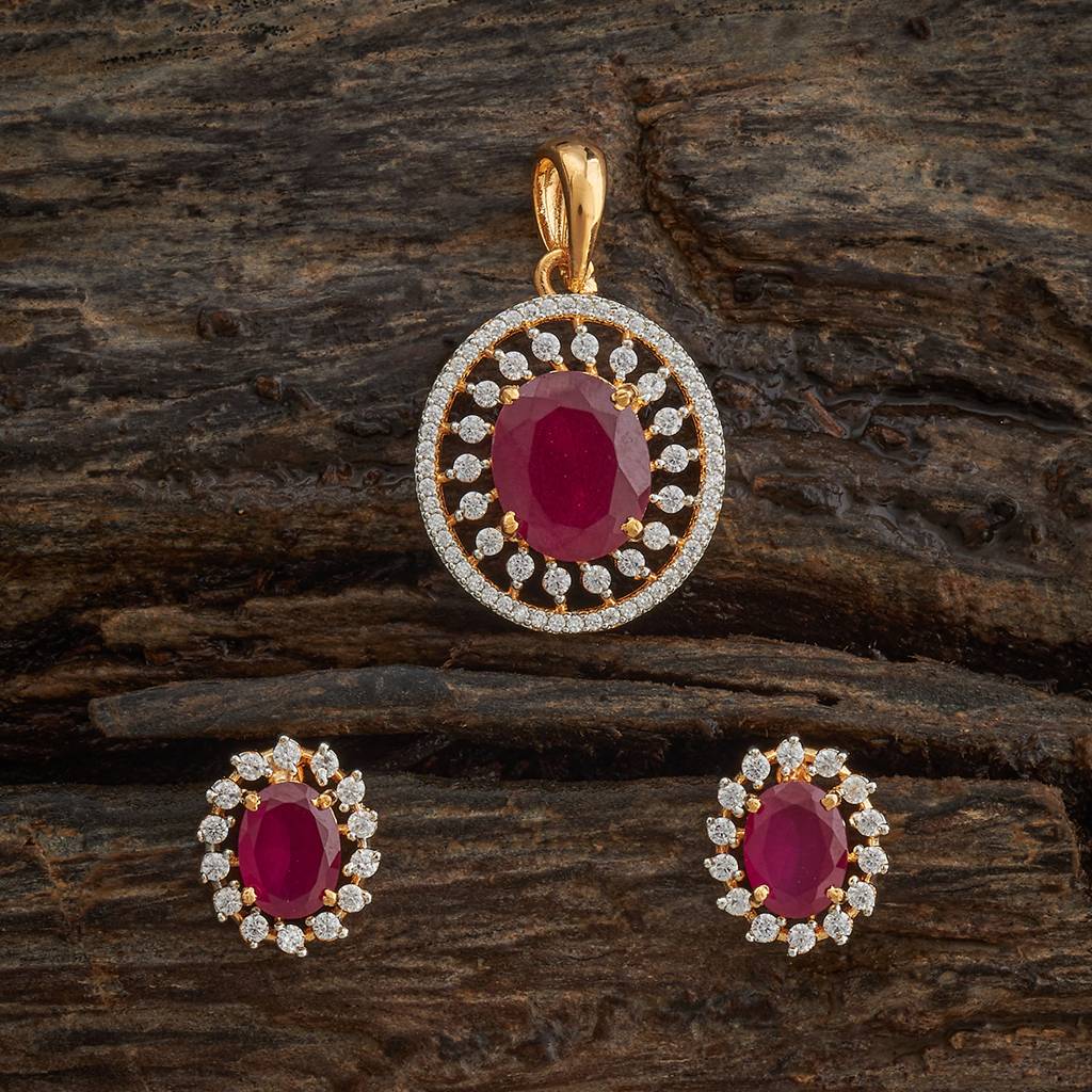 Kushal'S Fashion Jewellery-Plated Party Zircon Pendant Set-182055 : 434871