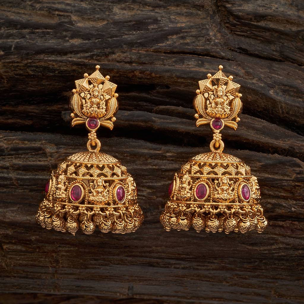 Kushal'S Fashion Jewellery Gold-Plated Ethnic Antique Jhumkas-157635 : 396270