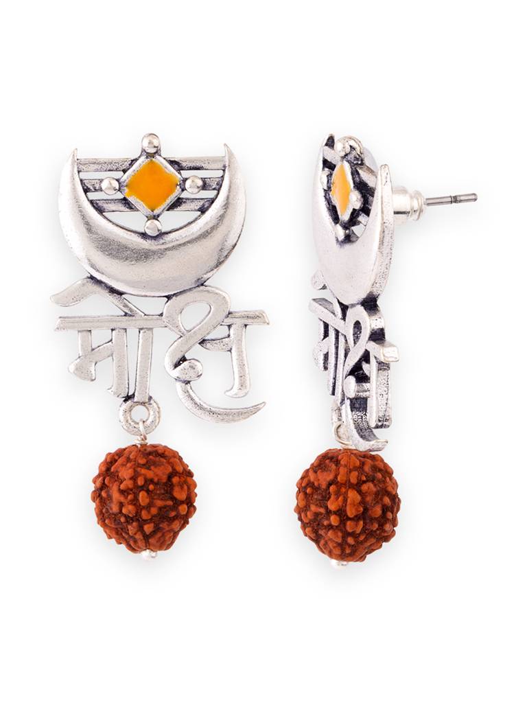 Aham Brahmasmi Moksh Rudraksha Beads Earrings : 8905124111811