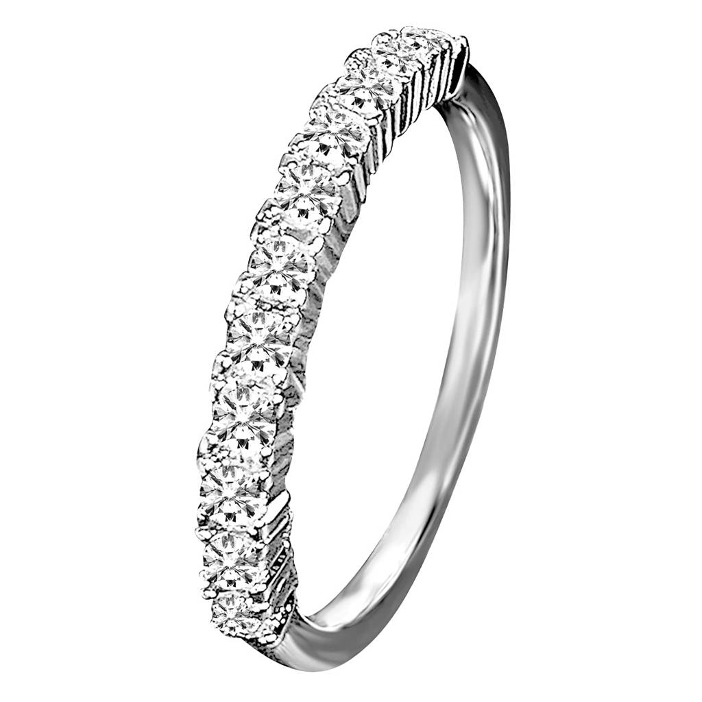 American Diamond Studded Silver Plated Finger Ring Fashion Wear Stylish Jewellery Gift For Girls & Women : PX8R107-7