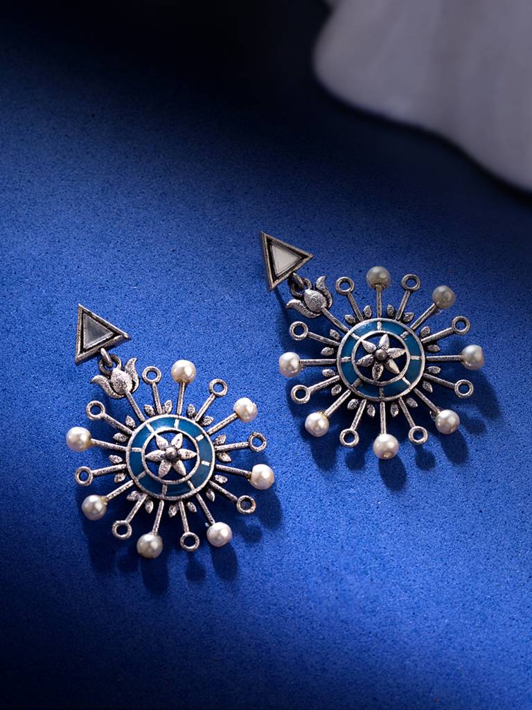 Indigo Affair Pin Wheel Earrings : 8905124025040