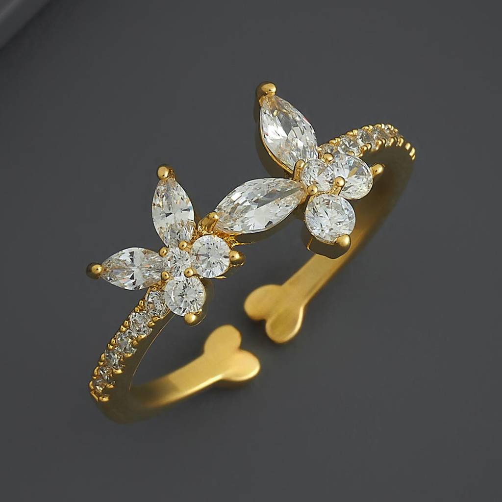 Kushal'S Fashion Jewellery White Gold-Plated Party Trendy Zircon Finger Ring-186891 : 445472
