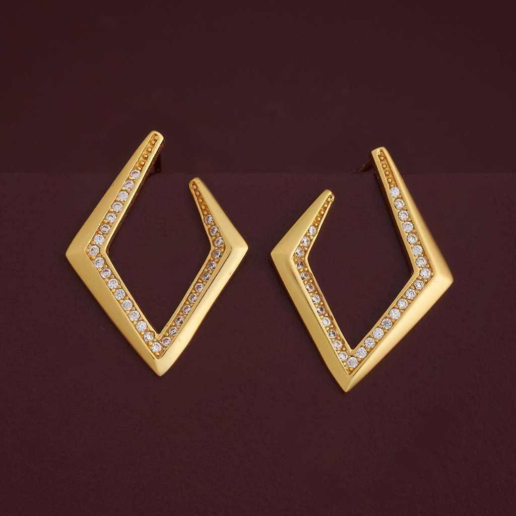 Kushal'S Fashion Jewellery Plated Zircon 92.5 Sterling Silver Studs-183028 : 436948