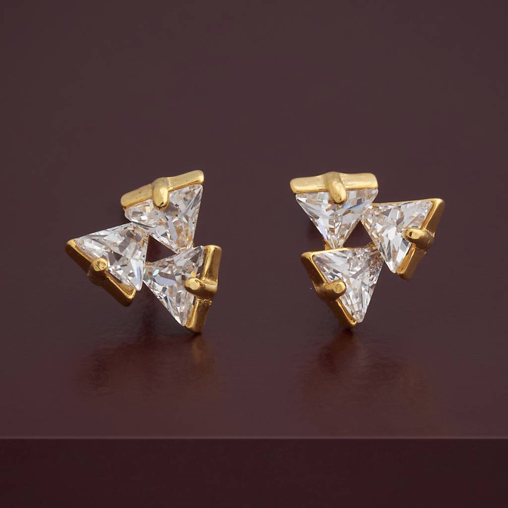 Kushal'S Fashion Jewellery Plated Zircon 92.5 Sterling Silver Studs-183085 : 437234