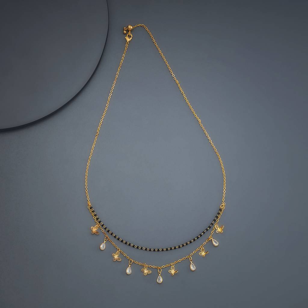 Kushal'S Fashion Jewellery White Gold-Plated Casual Wear Trendy Mangalsutra-184852 : 441319
