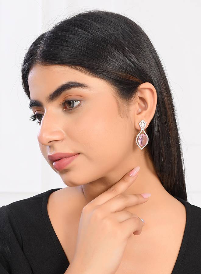 Sparkling Elegance Marquise Cut Cz Long Drop Earrings : 8905124522976