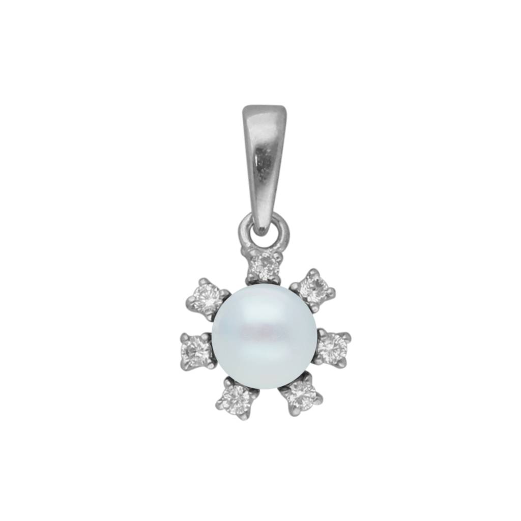 92.5 Sterling Silver Simple Pearl Pendant : JPMAY-22-189