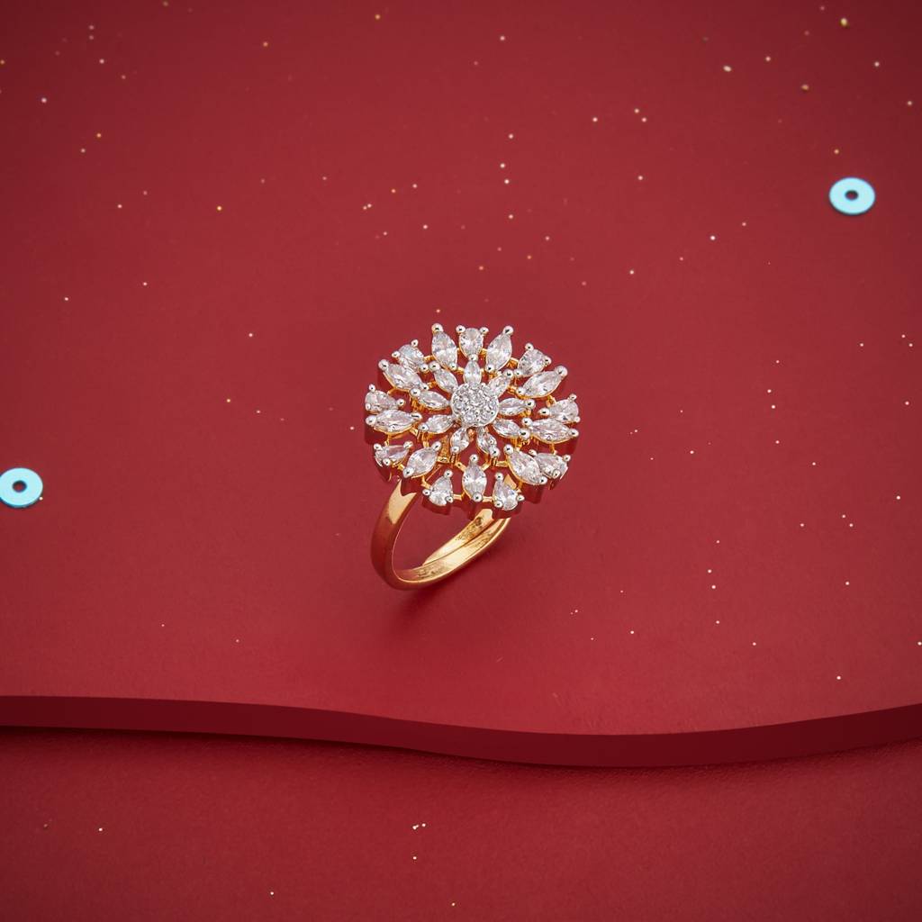 White Plated Party Zircon Finger Ring-442724 White Plated Party