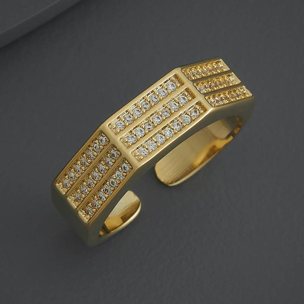 Kushal'S Fashion Jewellery White Gold-Plated Party Trendy Zircon Finger Ring-186758 : 445274