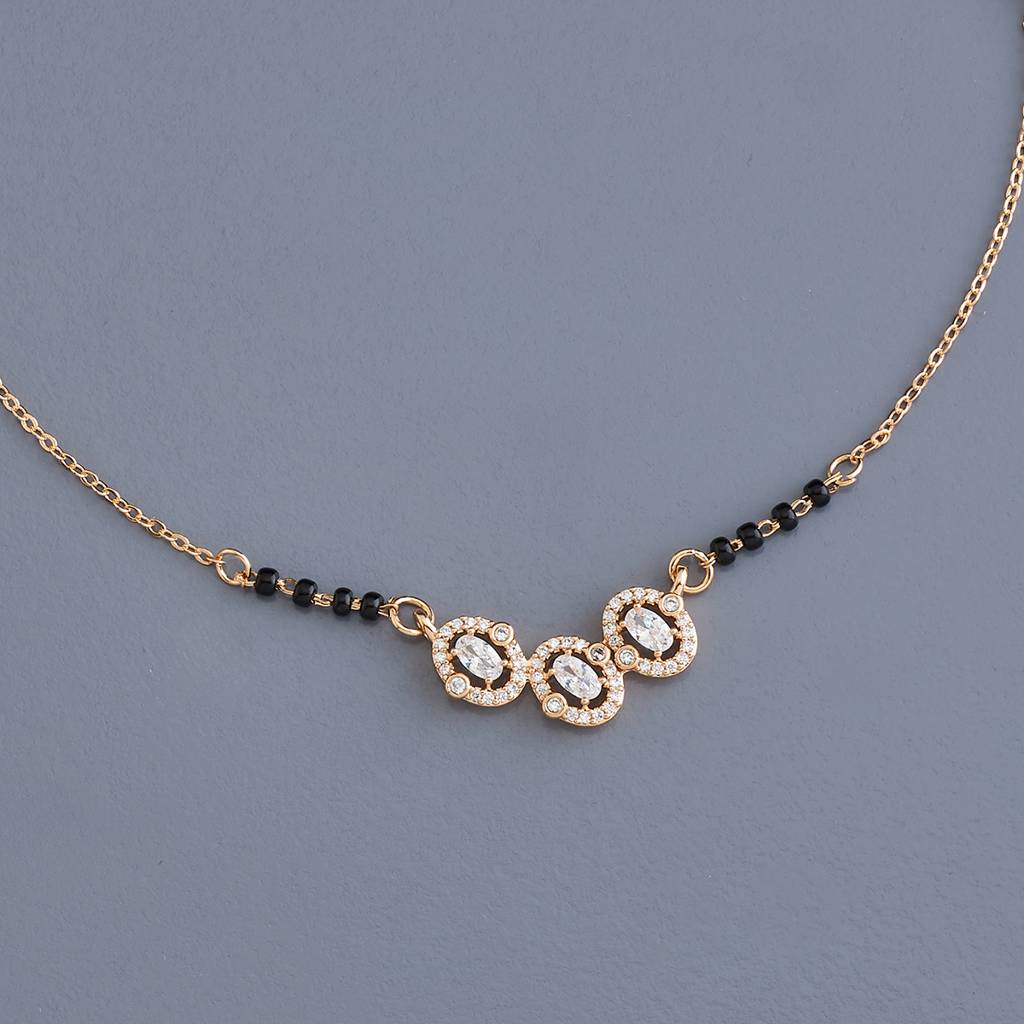 Kushal'S Fashion Jewellery White Gold-Plated Casual Wear Zircon Mangalsutra-172984 : 415053