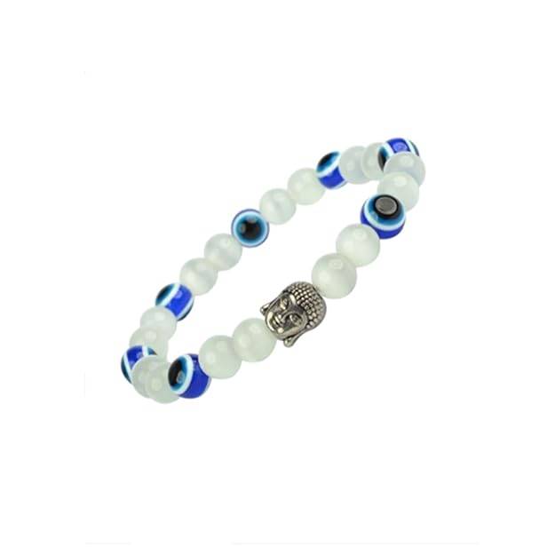Gehena By Estele Mystic Buddha Charm & Evil Eye Bracelet For Men & Women: Spiritual Healing & Positive Ener : OSAK014-IRWEBLBR