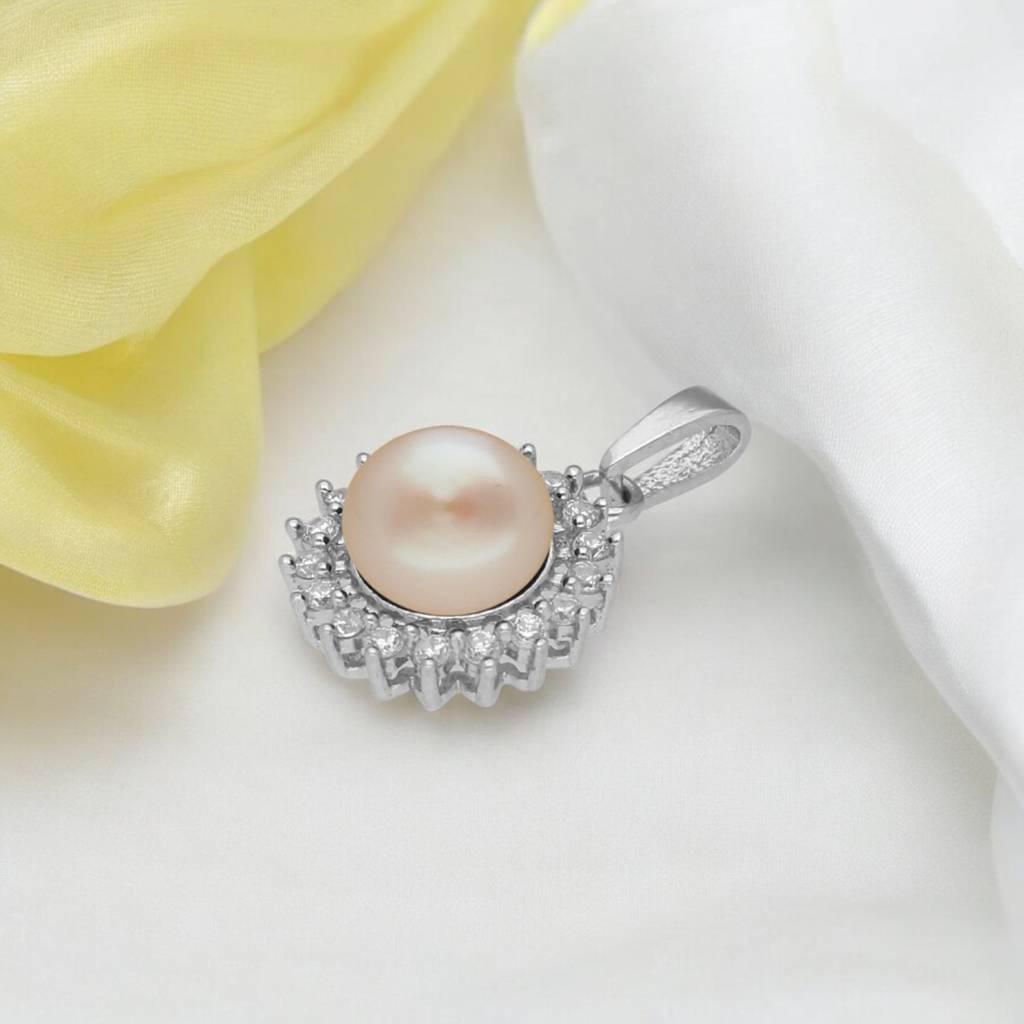 92.5 Silver Square Designer Pearl Pendant : JPMAY-22-142