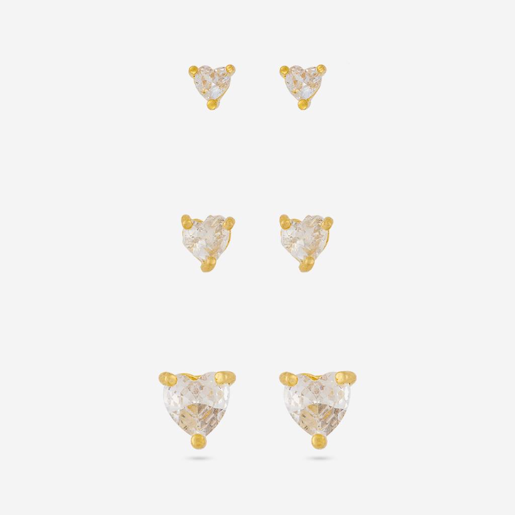 White Gold-Plated Party Zircon Studs - 460073 : 460073