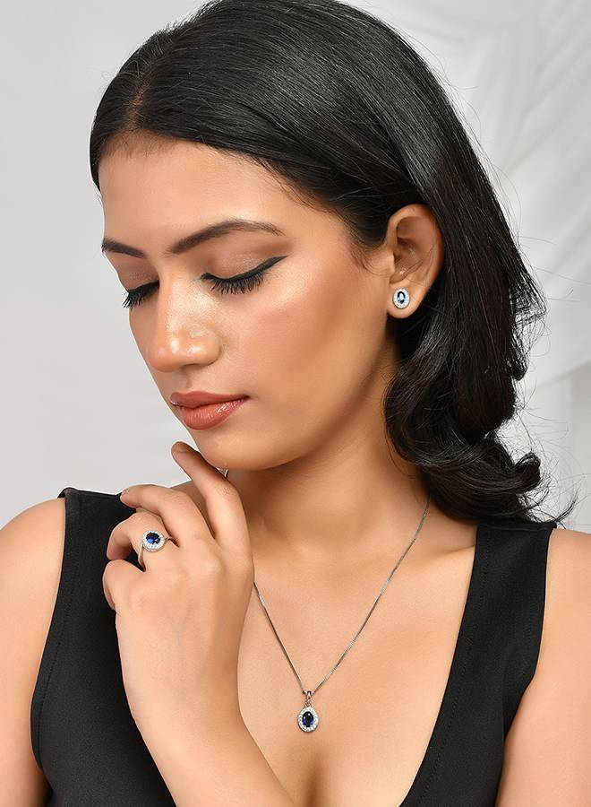 Sparkling Essentials Blue Oval Cut Zirconia Box Set : 8905124480474