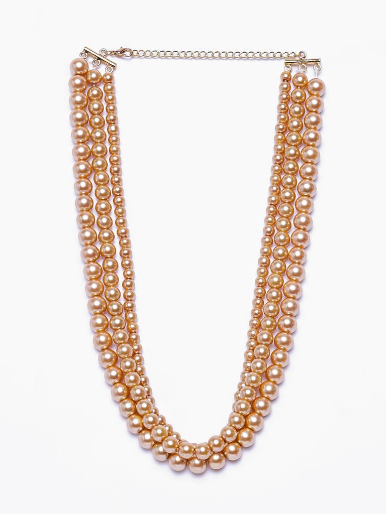 Estele Gold Plated Pearls Vintage Necklace For Women : 9991-IG-NKNK