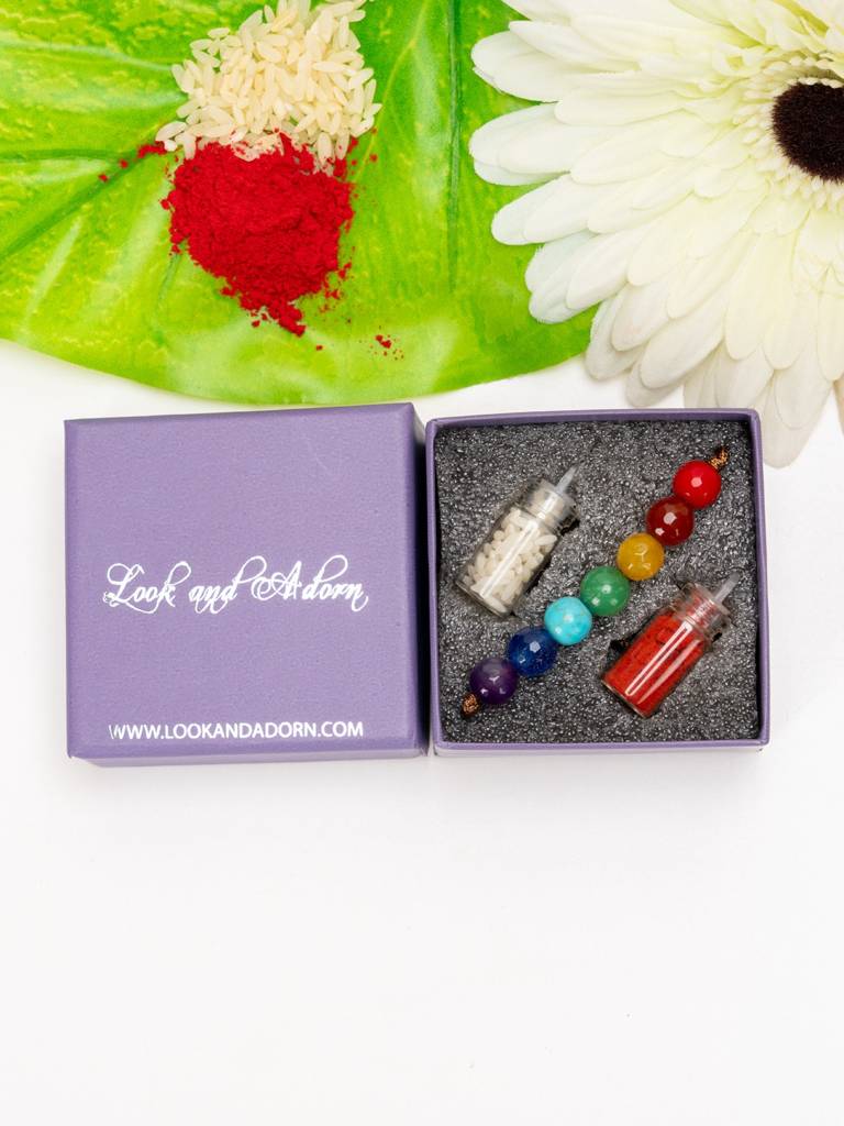 Semi Precious Stones 7 Chakra Rakhi : LAARK40