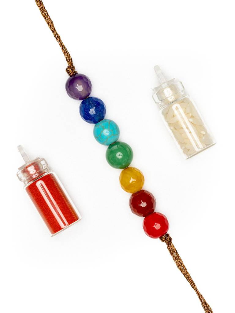 Semi Precious Stones 7 Chakra Rakhi : LAARK40