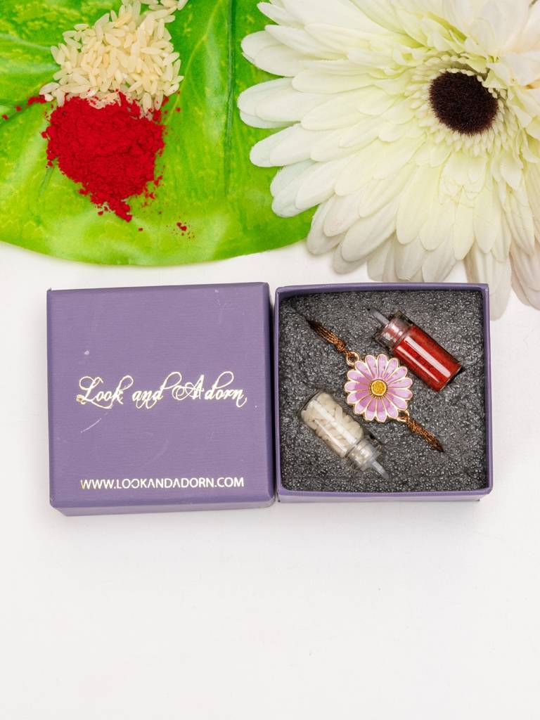 Purple Floral Rakhi : LAARK43