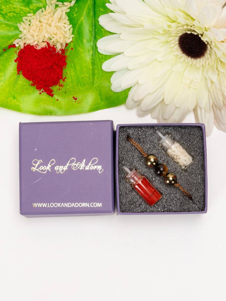 Golden Hematite Tiger'S Eye Rakhi : LAARK46