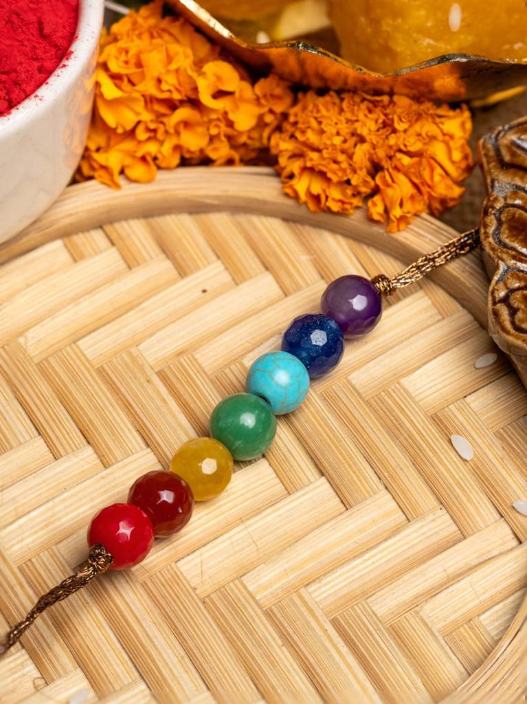 Semi Precious Stones 7 Chakra Rakhi : LAARK40