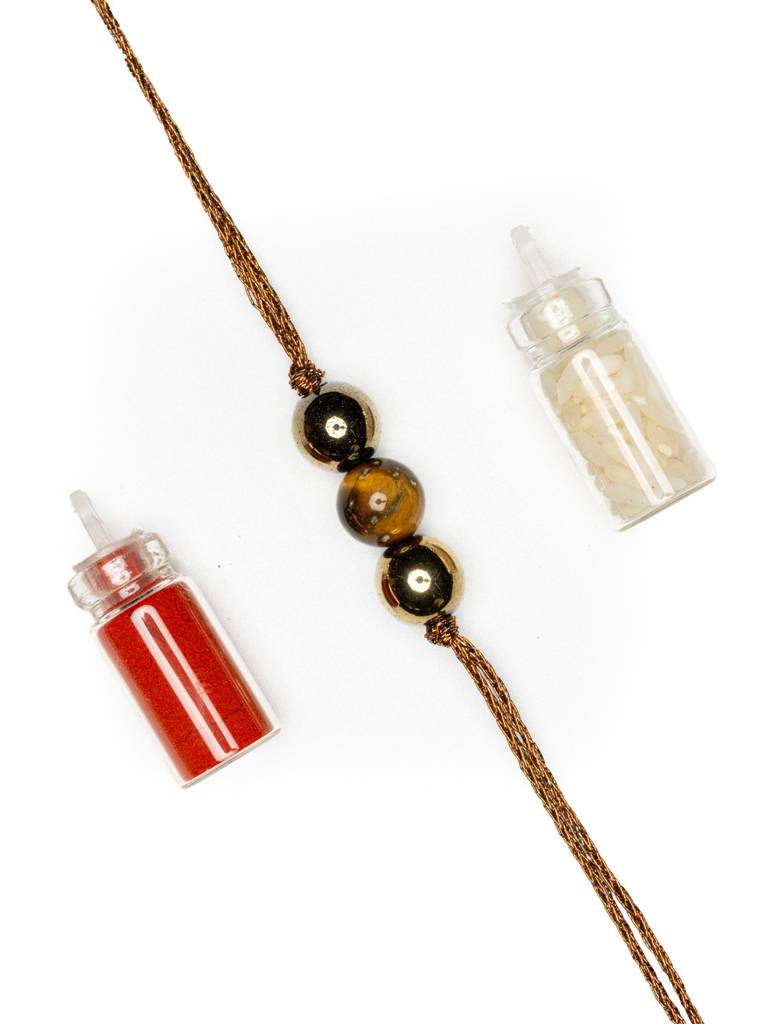 Golden Hematite Tiger'S Eye Rakhi : LAARK46