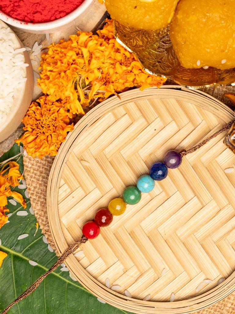Semi Precious Stones 7 Chakra Rakhi : LAARK40