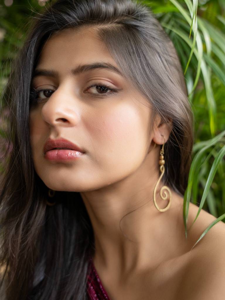 Handmade Dokra Brass Crescent Spiral Earrings : LAAER527