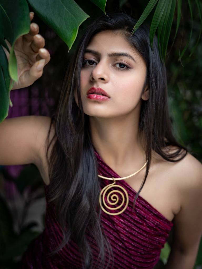 Handmade Dokra Brass Circular Spiral Hasli Necklace With Intricate Design For Ethnic And Western Styles : LAANP63