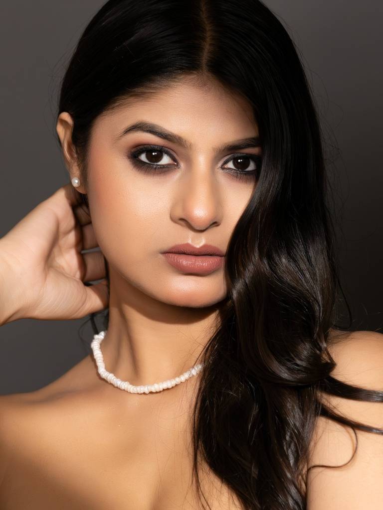 Fresh Pearl Single Line Necklace Set With Earrings : LAAJS14