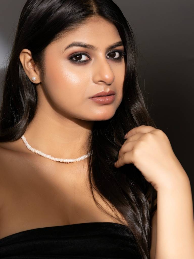 Fresh Pearl Single Line Necklace Set With Earrings : LAAJS14