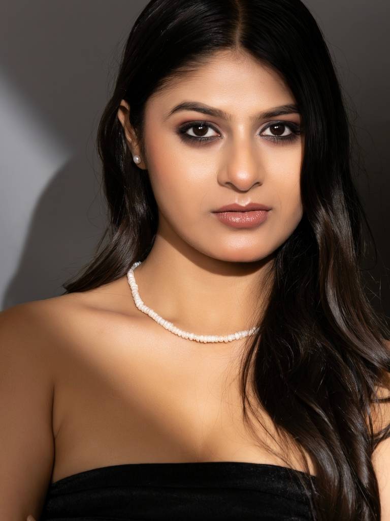 Fresh Pearl Single Line Necklace Set With Earrings : LAAJS14