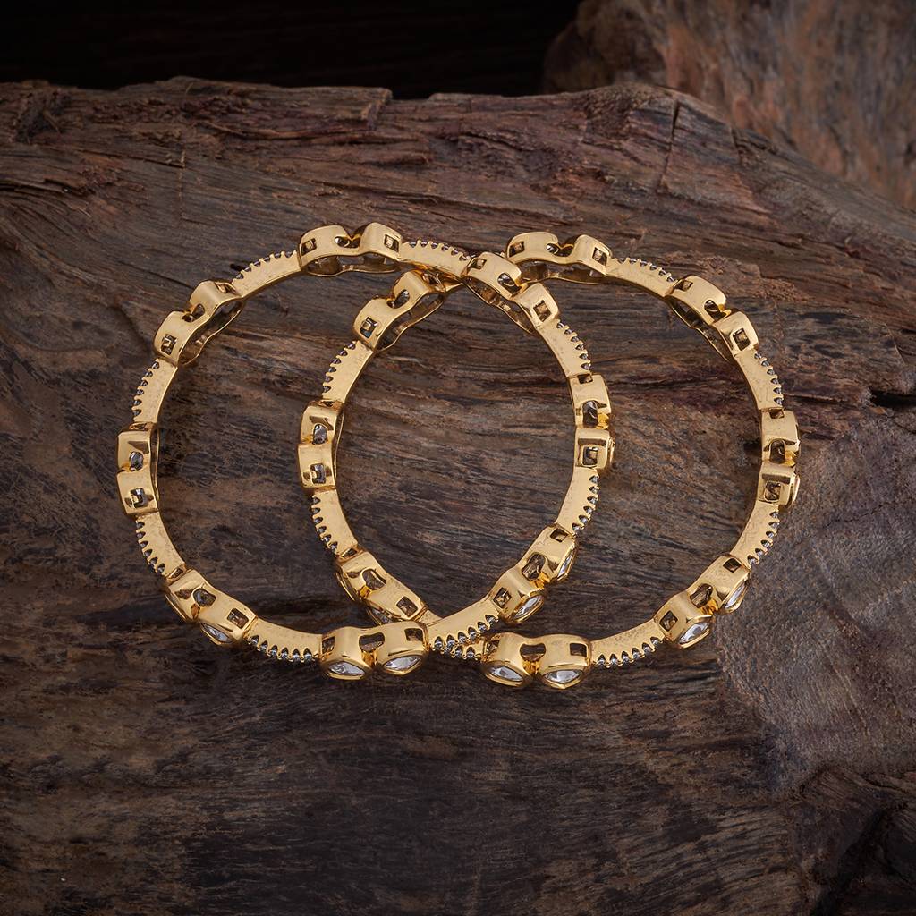 Kushal'S Fashion Jewellery White Victorian-Plated Ethnic Kundan Statement Bangles-177606 : 425800