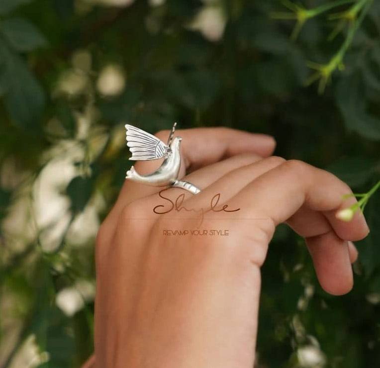 Adya Flying Bird Statement Ring : SR2036