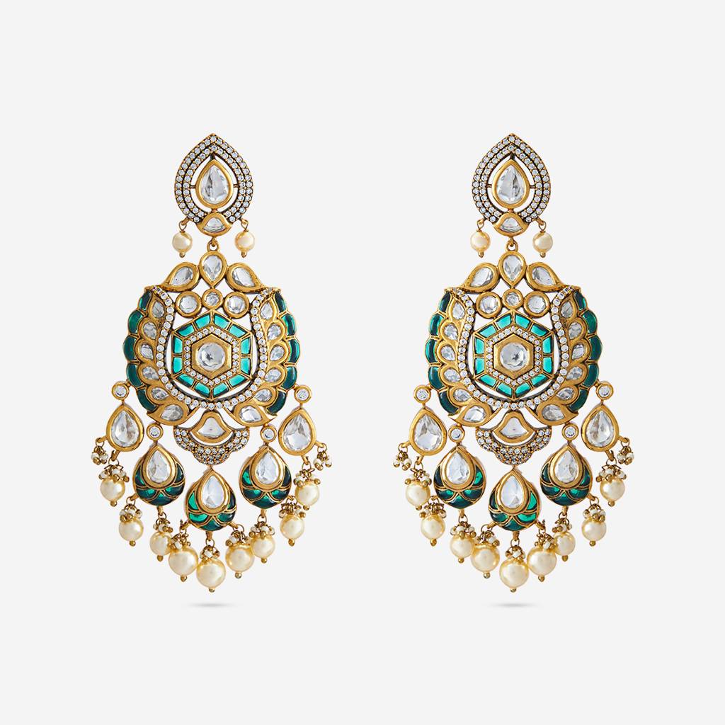 Ethnic Kundan Drops-182290 : 435443